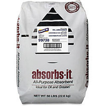 Genuine Joe Oil-Dri Clay Absorbent - 800 oz (50 lb) - 1 Bag - Gray