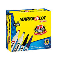 Avery Marks-A-Lot Dry-erase Combo Pack Marker - Chisel, Bullet Point Style - Assorted Barrel - 24 / Box