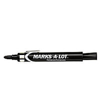 Avery; Marks-A-Lot; Bullet-Tip Permanent Markers, Black, Pack Of 12
