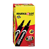 Avery; Marks-A-Lot; Permanent Markers, Black, Pack Of 12