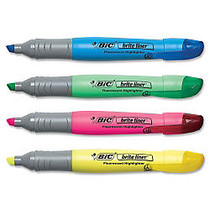 BIC Brite Liner Grip XL Chisel Tip Highlighters, 4 Colored Highlighters