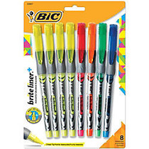 BIC; Z4&trade; Brite Liner; Highlighters, Chisel Point, Assorted Colors, Pack Of 8