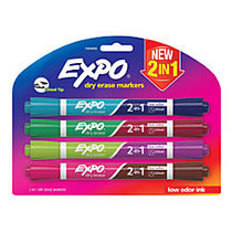 EXPO; 2-in-1 Double-Sided Dry Erase Markers, Chisel Point, Assorted Colors, Pack Of 4