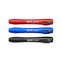 EXPO; Click Dry-Erase Markers, Chisel Tip, Assorted, Pack Of 3