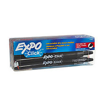 EXPO; Click Fine-Point Dry-Erase Markers, Black, Pack Of 12