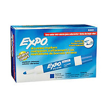 EXPO; Low-Odor Dry-Erase Markers, Bullet Point, Blue, Pack Of 12