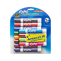 EXPO; Low-Odor Dry-Erase Markers, Chisel Point, Assorted Colors, Pack Of 12