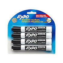 EXPO; Low-Odor Dry-Erase Markers, Chisel Point, Black, Pack Of 4