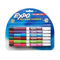 EXPO; Low-Odor Dry-Erase Markers, Fine Point, Assorted Colors, Pack Of 12