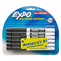 EXPO; Low-Odor Dry-Erase Pen-Style Markers, Black Ink, Pack Of 12