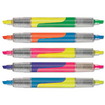 FORAY; Dual-End Pen-Style Highlighters, Chisel Point, Assorted Colors, Pack Of 5