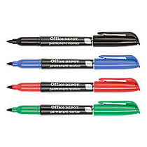 Office Wagon; Brand 100% Recycled Permanent Markers, Fine Point, Assorted, Pack Of 5