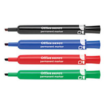 Office Wagon; Brand 100% Recycled Plastic Permanent Markers, Chisel Point, Assorted Ink, Pack Of 4