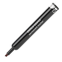Office Wagon; Brand 100% Recycled Plastic Permanent Markers, Chisel Point, Black, Pack Of 12
