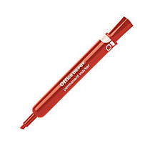 Office Wagon; Brand 100% Recycled Plastic Permanent Markers, Chisel Point, Red Ink, Pack Of 12
