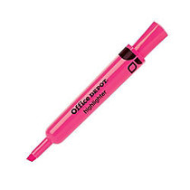 Office Wagon; Brand Chisel-Tip Highlighter, 100% Recycled Plastic, Fluorescent Pink, Pack Of 12