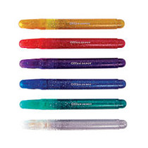 Office Wagon; Brand Glitter Markers, Chisel-Point, Assorted Colors, Pack Of 6