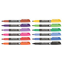 Office Wagon; Brand Permanent Markers, Fine Point, 100% Recycled, Assorted Colors, Pack Of 12