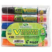 Pilot; V-Board Master BeGreen 91% Recycled Dry-Erase Markers, Bullet Point, Assorted, Pack Of 5