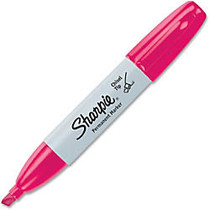 Sharpie Permanent Marker - Fine, Broad Point Type - Chisel Point Style - Magenta Alcohol Based Ink - 1 Dozen