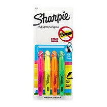 Sharpie; Accent; Mini Highlighters, Assorted Ink Colors, Pack Of 4