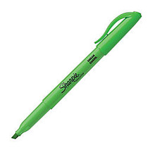 Sharpie; Accent; Pocket Highlighters, Fluorescent Green, Pack Of 12