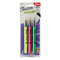 Sharpie; Clear View; Highlighter Stick, Chisel Point, Assorted Colors, Pack Of 3