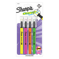 Sharpie; Clear View; Stick Highlighters, Chisel Tip, Assorted Ink Colors, Pack Of 4