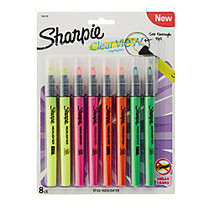 Sharpie; Clear View; Stick Highlighters, Chisel Tip, Assorted Ink Colors, Pack Of 8