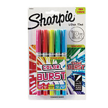 Sharpie; Color Burst Permanent Markers, Ultra-Fine Point, Assorted Colors, Pack Of 5