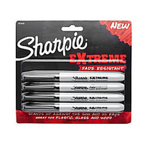 Sharpie; Extreme Permanent Markers, Fine Point, Black, Pack Of 4