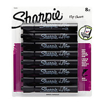 Sharpie; Flip Chart&trade; Markers, Black, Pack Of 8
