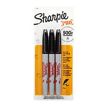 Sharpie; Industrial Permanent Marker, Fine Point, Black, Pack Of 3