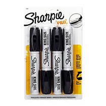 Sharpie; King-Size&trade; Permanent Markers, Black, Pack Of 4