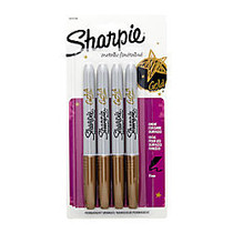 Sharpie; Metallic Permanent Markers, Fine Point, Gold Ink, Set Of 4
