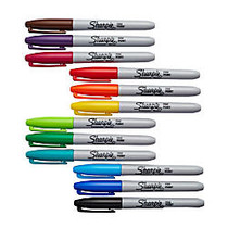 Sharpie; Permanent Fine-Point Markers, Assorted Colors, Pack Of 12