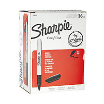 Sharpie; Permanent Fine-Point Markers, Black, Pack Of 36