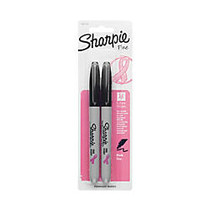 Sharpie; Permanent Fine-Point Markers, Black/Pink Ribbon, Pack Of 2