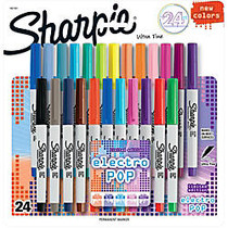 Sharpie; Permanent Ultra-Fine Point Markers, Assorted Colors, Pack Of 24