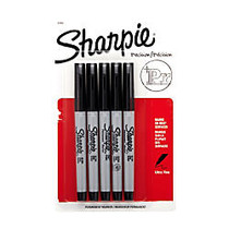 Sharpie; Permanent Ultra-Fine Point Markers, Black, Pack Of 5