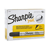 Sharpie; Pro Permanent Markers, Bullet Point, Black Ink, Pack Of 12