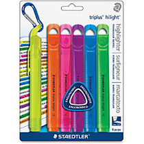 Staedtler Triplus Broad Tip Fluoresct Highlighter - Broad Point Type - Chisel Point Style - Assorted - 6 / Pack