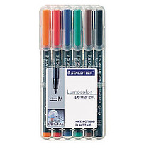 Staedtler; Mars; Lumocolor; 80% Recycled Permanent Markers, Medium, Assorted Colors, Pack Of 6