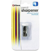 OIC Aluminum Sharpener - Handheld - 0.6 inch; Height x 0.4 inch; Width x 1 inch; Depth - Aluminum - Aluminum