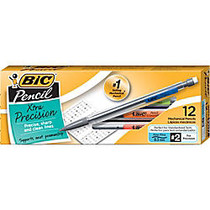 BIC; Mechanical Pencils, Xtra Precision, 0.5 mm, Gray Barrel, Pack Of 12