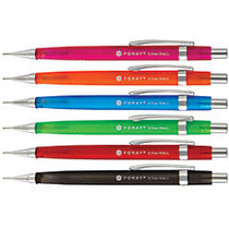 FORAY; HB Mechanical Pencils, 0.7 mm, Translucent Assorted Barrel Colors, Pack Of 6
