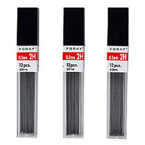 FORAY; Lead Refills, 0.5 mm, 2H Hardness, Tube Of 12 Leads, Pack Of 3 Tubes