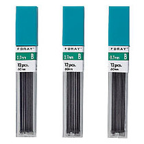 FORAY; Lead Refills, 0.7 mm, B Hardness, Tube Of 12 Leads, Pack Of 3 Tubes