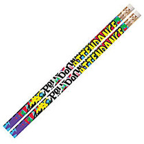 Musgrave Pencil Co. Motivational Pencils, 2.11 mm, #2 Lead, Perfect Attendance, Multicolor, Pack Of 144