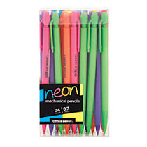 Office Wagon; Brand Neon Mechanical Pencils, 0.7 mm, #2 Medium Lead, Assorted Barrel Colors, Pack Of 24